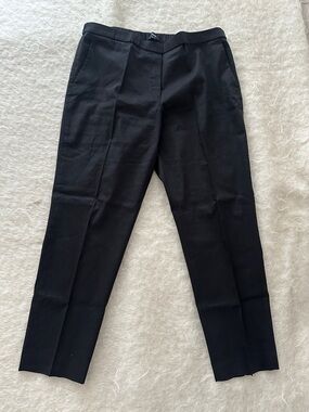 Theory Black Pull-On Elastic Waist Pants Lightweight Office Minimalist Size 14